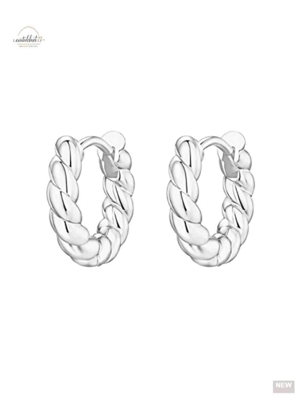 Gold Plated 925 Sterling Silver Post Twisted Huggie Earring Mini Hoop Earrings